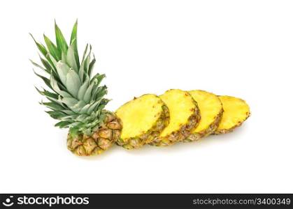 cut ananas isolated on a white background