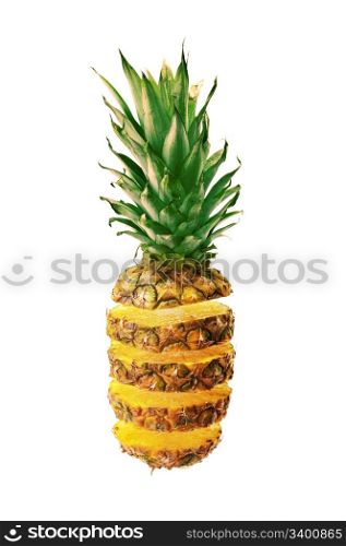 cut ananas isolated on a white background