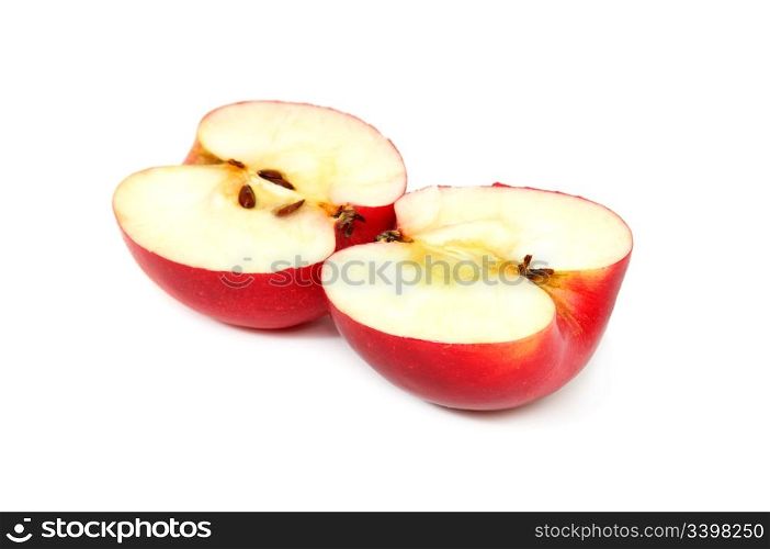 cut apple isolated on a white background