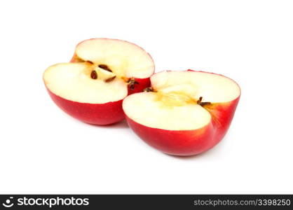 cut apple isolated on a white background