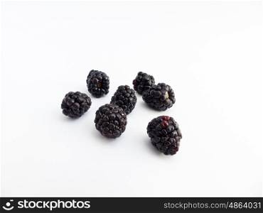 Cut as blackberries on white background &#xA;