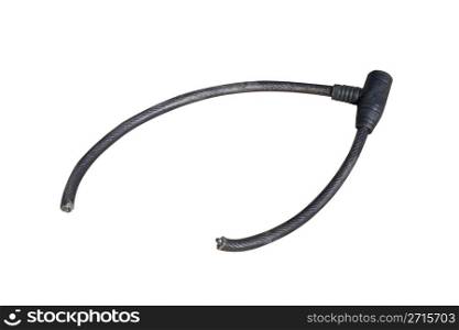 Cut bicycle lock isolated on a white background