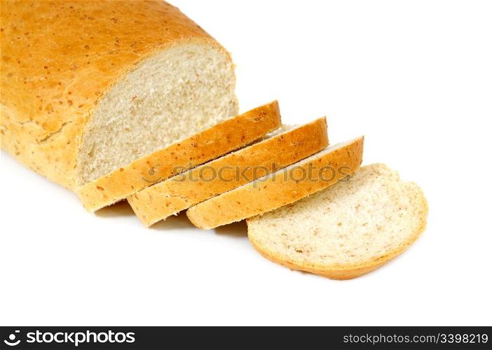 cut bread isolated on a white background