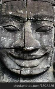 Cut face in Bayon temple, Angkor, Cambodia