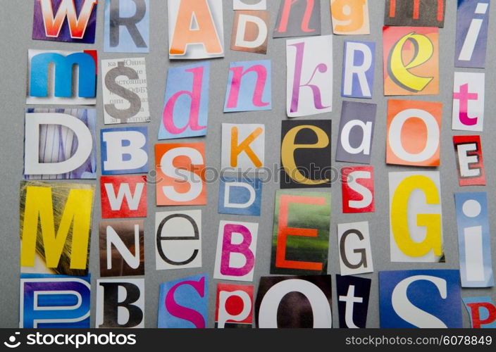 Cut letters from newspapers and magazines