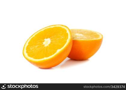 cut orange isolated on a white background