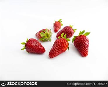 Cut the strawberries on white background &#xA;&#xA;