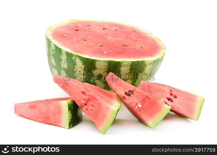 cut watermelon isolated on white background