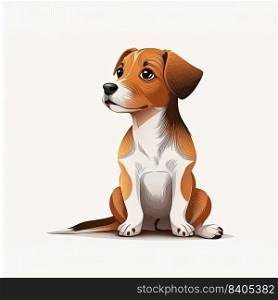 Cute animal cartoon characters. Anthropomorphic dog on a color background. Generative AI