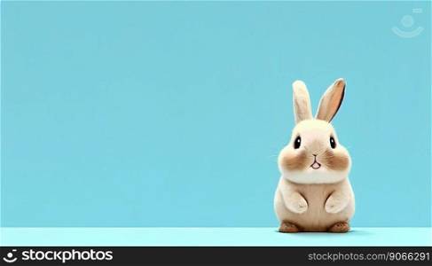 cute animal pet rabbit or bunny white color smiling and laughing isolated with copy space for easter day