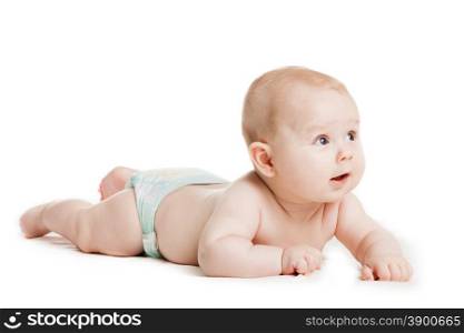 Cute baby boy on white background. adorable baby