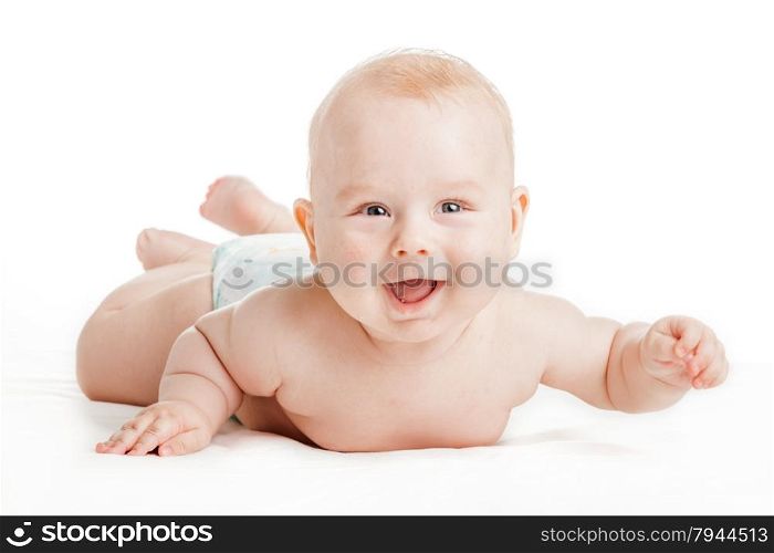 Cute baby boy on white background. adorable baby