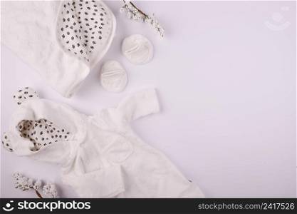 cute baby clothes with copy space