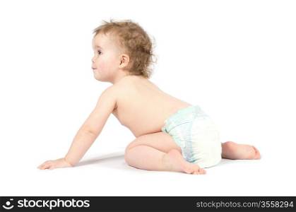 cute baby girl isolated on white