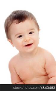Cute baby smiling isolated on a white background