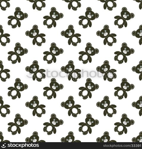 Cute Bear Isolated Seamless Pattern. Toy Background. Cute Bear Isolated Seamless Pattern