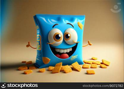 Cute biscuit and cookie cartoon character smiling