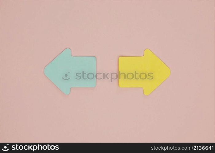 cute blue yellow pointing arrows