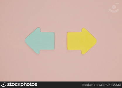 cute blue yellow pointing arrows