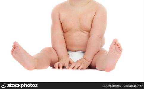 Cute body of a baby isolated on a white background