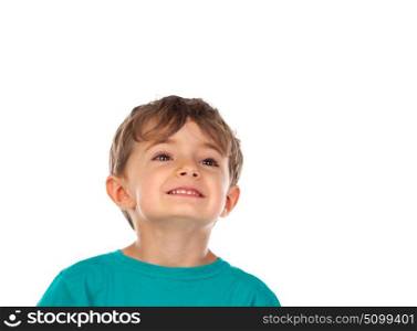 Cute child with four years old isolated on a white background