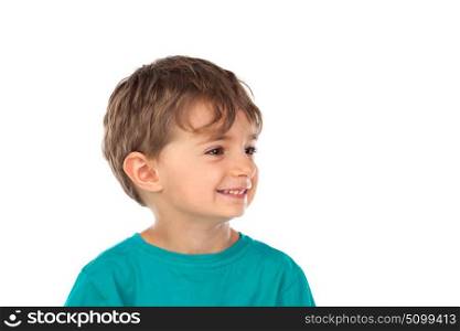 Cute child with four years old isolated on a white background