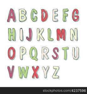 Cute childish font. Vector, EPS8