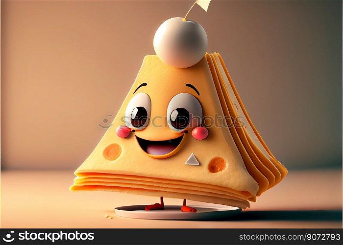 Cute crepe cartoon character smiling