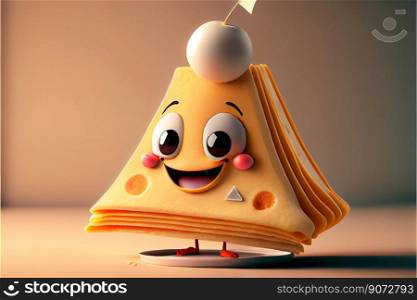 Cute crepe cartoon character smiling