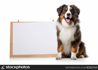 Cute dog animal. Holding a placard. Generate Ai. Cute dog animal. Generate Ai