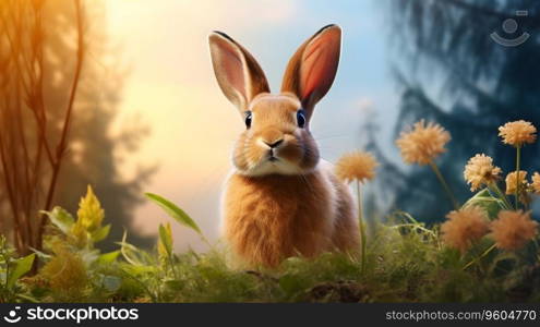 Cute Easter bunny rabbit