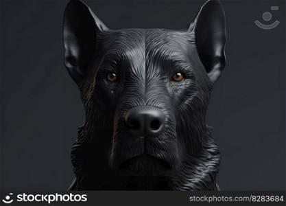 Cute fantasy black dog. Dark horror. Generate Ai. Cute fantasy black dog. Generate Ai