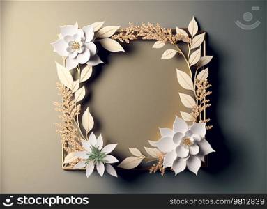 Cute Flower Frame, Illustration Generative AI