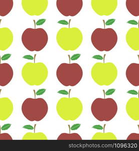 Cute Fresh Red and Yellow Apple Seamless Pattern on White Background. Fruit Repeating Texture.. Cute Fresh Red and Yellow Apple Seamless Pattern on White Background. Fruit Repeating Texture