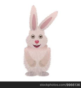 Cute funny bunny rabbir fur fluffy decorated textured.. Cute funny bunny rabbir fur fluffy decorated textured. Vector isolated on white background