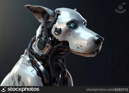 Cute futuristic robot dog. Robotic animal. Generate Ai. Cute futuristic robot dog. Generate Ai