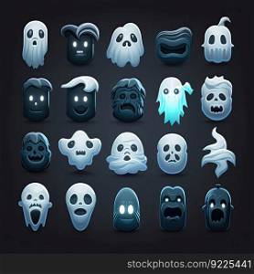 cute ghost scary character ai generated. design funny, death fear, holiday mystery cute ghost scary character illustration. cute ghost scary character ai generated