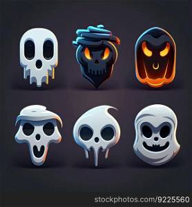 cute ghost scary character ai generated. design funny, death fear, holiday mystery cute ghost scary character illustration. cute ghost scary character ai generated