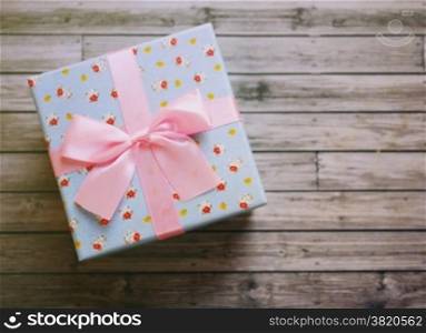 Cute gift box with retro filter effect