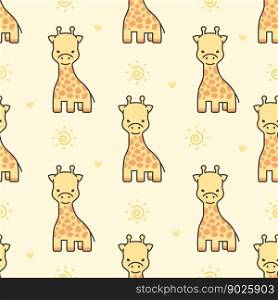 Cute giraffe Seamless Pattern Background