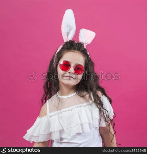 cute girl bunny ears sunglasses
