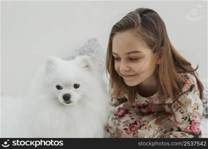 cute girl dog indoors