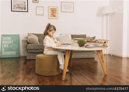 cute girl reading table