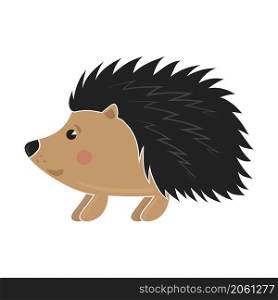 Cute Hedgehog Icon Isolated on White Background.. Cute Hedgehog Icon Isolated on White Background