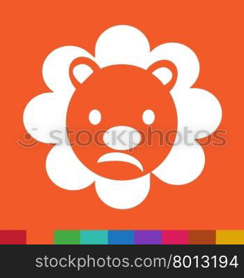 Cute Lion emotion Icon Illustration sign design