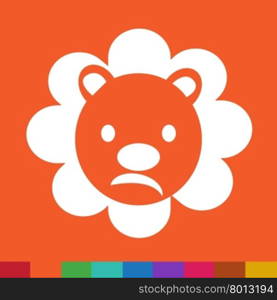 Cute Lion emotion Icon Illustration sign design