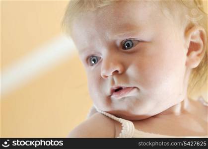 cute little baby indoor closeup portrait