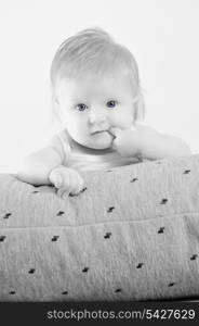 cute little baby indoor closeup portrait