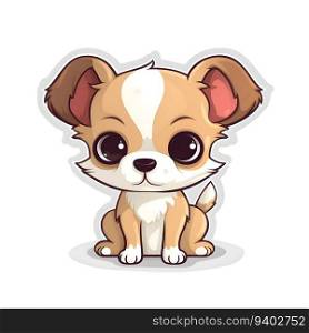 Cute little chihuahua puppy on white background. Vector illustration.