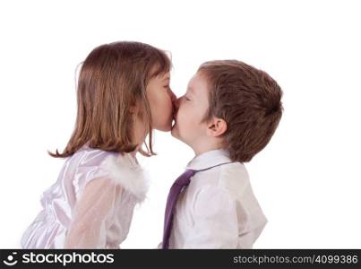 Cute little children kissing
